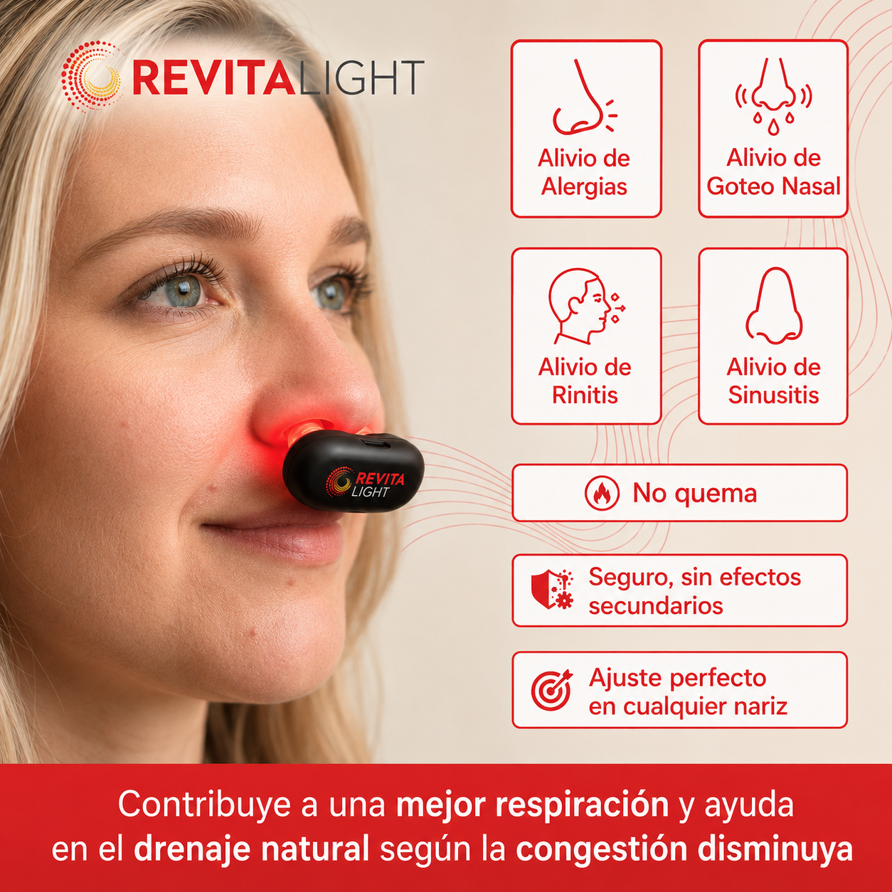NasoRelief™   Pro   |  Dispositivo nasal de luz infrarroja