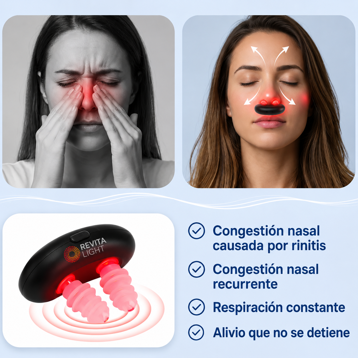 NasoRelief™   Pro   |  Dispositivo nasal de luz infrarroja